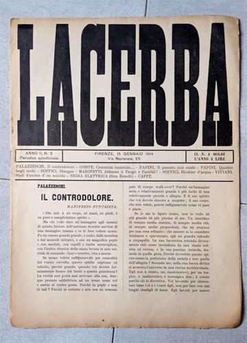 Lacerba futurismo marinetti - futurismo,