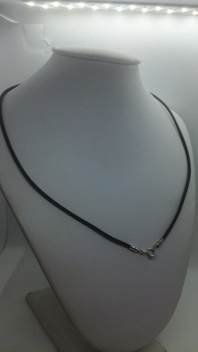 Collana filo caucciu nero - collana,