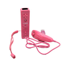 Telecomando 2 in 1 Wii Motion Plus Remote e Nunchuk rosa usato - Compatibili