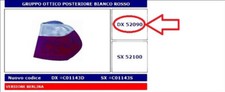 52090 FANALE POSTERIORE DX BIANCO ROSSO S/PORTALAMPADA BMW S.3 E46 BERLINA 98-01