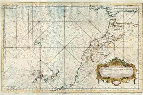 1753 mappa delle isole - mappa, canarie