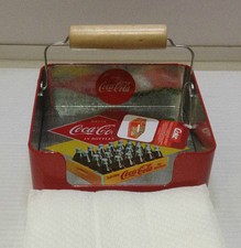 COCA COLA PORTATOVAGLIOLI IN METALLO RIFINITO IN LEGNO NAPKIN HOLDER SERVIETTE