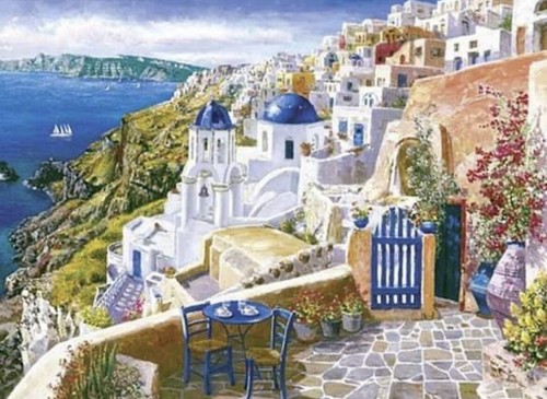 Santorini motivo punto - santorini,
