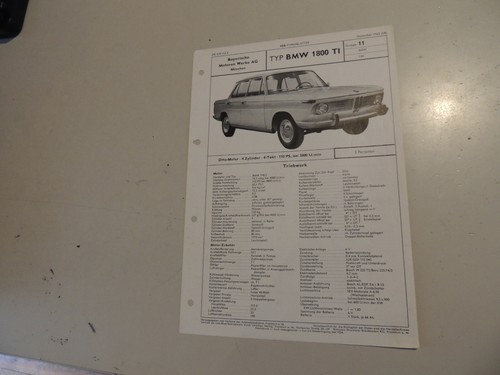 1963 vda scheda tipo bmw - vda,