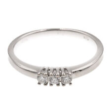 Anello trilogy in oro bianco 18 Kt 750 con diamanti 0,21 ct -314/VE-