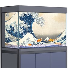 Adesivo Sfondo Acquario, Onda Kanagawa Asia Pesciera Decorazioni Poster