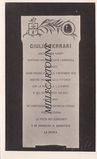CARPI - Giulio Ferrari - cap. brigata caduto presso Gorizia 916