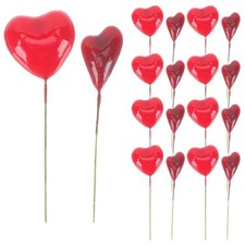  40 pezzi in schiuma rossa a forma di cuore Inserti torta picks decorazioni per