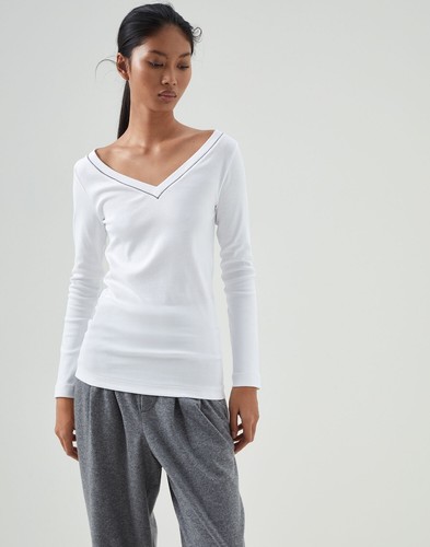 Top bianco brunello cucinelli - bianco,