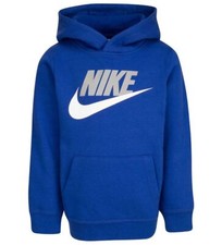 Felpa inverno cappuccio bambino Nike Sportswear 86G703-B0W azzurro-bianco-grigio