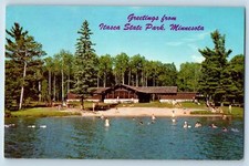 c1950 Greetings From Itasca State Park Minnesota Correspondence Postcard Bathing