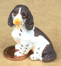 Springer Spaniel cane Tumdee in resina seduta scala 1:12 casa delle bambole miniatura Z11