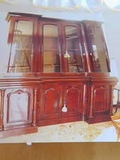 libreria mobile con vetri grande elegante legno antico retro vintage soggiorno