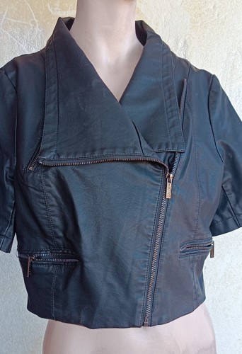 Women short faux - faux, leather