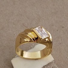 Anello solitario uomo placcato