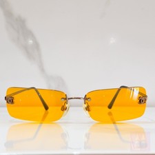 Chanel sunglasses 2051 vintage Yellow lunette brille y2k rimless
