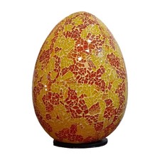 Lampada etnica in mosaico di vetro giallo rosso