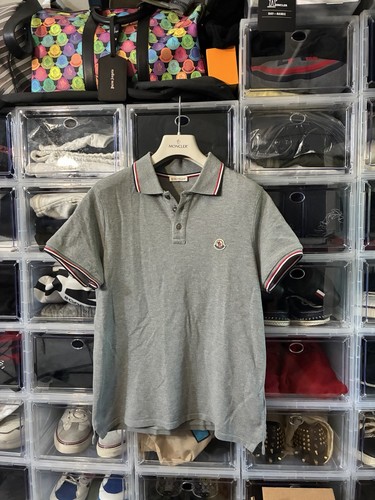 Moncler grey cotton polo - grey,