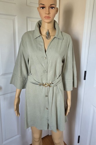 Zara vestito camicia lino - lino, con