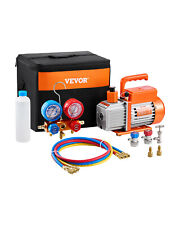 VEVOR Kit Pompa Vuoto a Palette Rotanti Monostadio 1,65 L/s Manometro Collettore