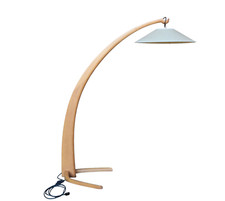 Lampada  da terra ad Arco design vintage anni 50/60 legno di faggio  - bella