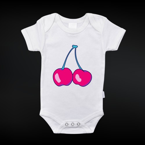 Y2k cherry graphic baby onesie - y2k,