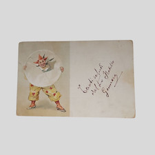 Clown Circo undivided back rara cartolina d'epoca VG