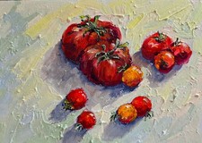Pomodori dipinto olio 20x15 cm
