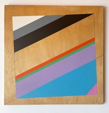 Serigrafia a colori su legno numerata e firmata - EUGENIO CARMI - 202/225