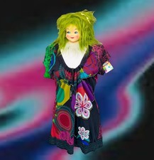 T-SHIRT VINTAGE Y2K DESIGUAL STRAVAGANTE TOP RAVE MOD DISCO PSICHEDELICA CYBER GOTH NUOVA CON ETICHETTE