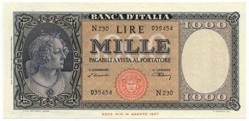 1000 lire italia ornata - ornata, di