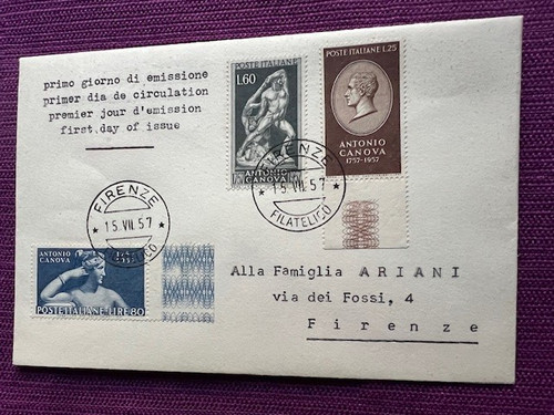 Italia fdc antonio canova - antonio,