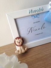 Bomboniera Quadretto Re Leone realizzata a mano Compleanno Battesimo Comunione 