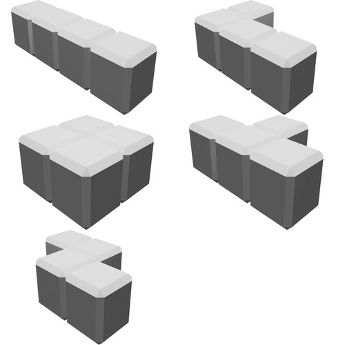 Set blocchi tetris pezzi gioco - set,