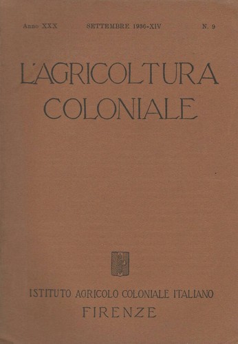 Agricoltura coloniale 9 - l',