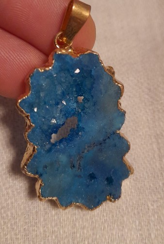 Ciondolo quarzo fetta geode - fetta,