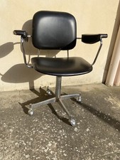 VINTAGE SEDIA POLTRONA PER UFFICIO SCRIVANIA GIREVOLE METALLO E SKY INDUSTRIALE