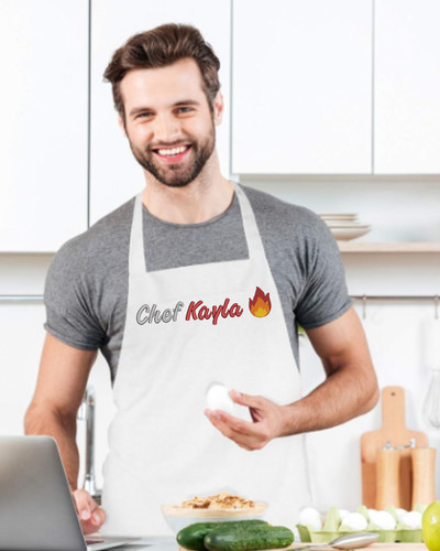 Grembiule chef ricamato con - chef,