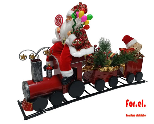 Treno natalizio metallo con - in,