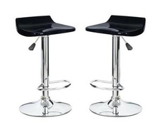 COPPIA 2 SGABELLI ABS BAR SEDIE CUCINA RISTORANTE SGABELLO NERO ACCIAIO CASA ITA