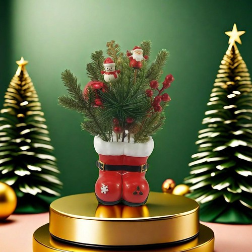 Vase botte rouge noël pot - rouge, de