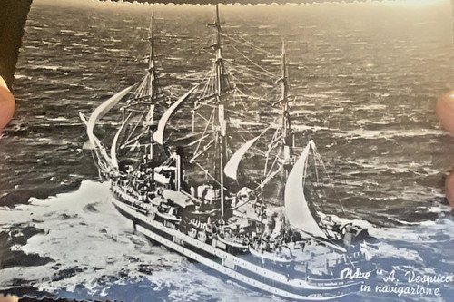 Cartolina nave scuola amerigo - cartolina,