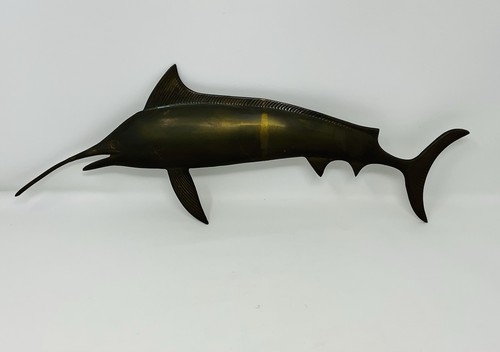Targa vintage ottone marlin - vintage,