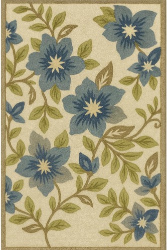 Tappeto floreale blu - tappeto,