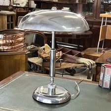 Antica Lampada da tavolo in cromo per scrivania ministeriale cromata anni '50