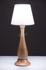 Lampada da tavolo in rovere naturale forma classica 54 cm paralume made in Italy