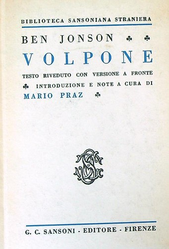 Volpone jonson ben sansoni - volpone.,