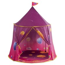 Tenda Gioco Bambini Casetta Rosa Castello in Tessuto 120x116 cm Interno Esterno