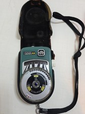 Raro misuratore di esposizione/luce verde Miranda Cadius con custodia e cinturino NON TESTATO