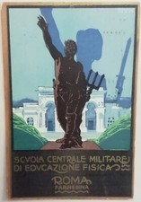 CARTOLINA ROMA FARNESINA SCUOLA MILITARE EDUCAZIONE FISICA MELKIORRE MELI
